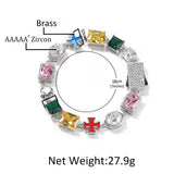 Chains Hip Hop Colored Zircon Necklace ins Wind Dopamine Royalty St. Valentine's