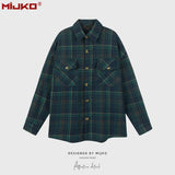 MIJKO Mens Jacket Vintage Plaid Wow Jacket Couple