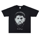 Basket Ball Star T Shirt Basketball Paul George Washed Distressed Printed T-Shirt Vintage Cotton Short Sleeve