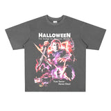 Film Star T Shirt Movie Halloween Trendy Cotton Short Sleeve Loose round Neck T-shirt for Men and Women