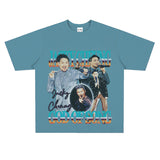 Film Star T Shirt Hong Kong God of Song Zhang Xueyou Printed Loose Street T-shirt