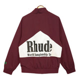 Rhude Hoodie Retro Patchwork Zip Men's and Women's Same Style Jacket Coat