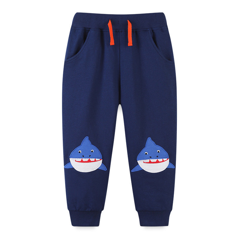 Boy Pants Autumn Boy Sports Pants European and American Style Children Cartoon Shark Pants