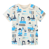 Boy T Shirt Children's Short-Sleeved T-shirt Summer Cartoon Printed Boys' T-shirt Knitted Cotton