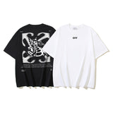 Off White T Shirts OW Dragon Arrow Print Crew Neck Pullover Short Sleeves