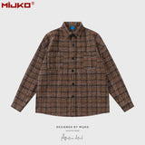 MIJKO Mens Jacket Plaid Jacket Unisex