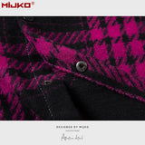 MIJKO Mens Jacket Loose Checked Jacket