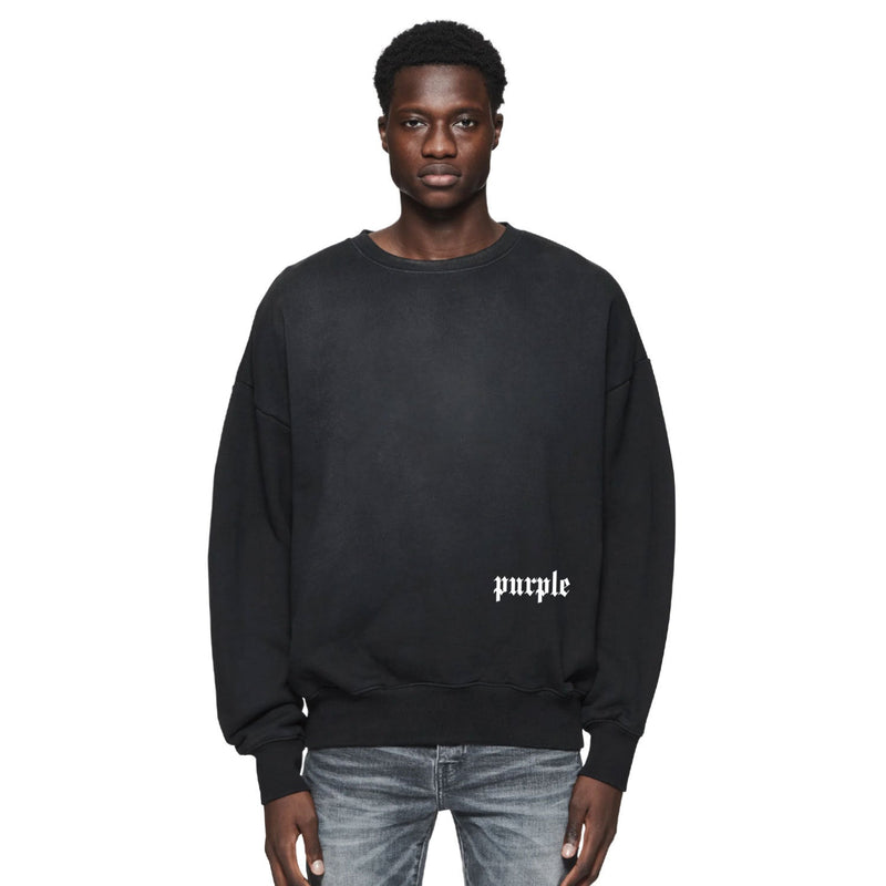 Purple Brand Distressed Sweatshirt Retro Vintage Crew Neck Sweater