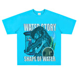 Film Star T Shirt Loose American Retro Street Cotton Personalized T-shirt for Men and Women