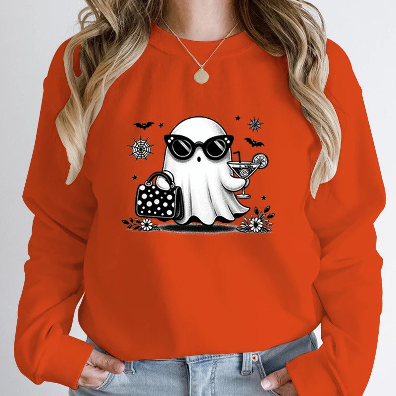 Halloween Ghost Print Pullover For Women New Hoodies