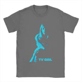 Men Tv Girl T Shirts Pure Cotton Tops Vintage Short Sleeve