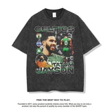 Nba T Shirt Star Tatum Green Army Printed Short Sleeve T-shirt American Style