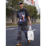 Basket Ball Star T Shirt Basketball Short Sleeve Anthony Edwards Washed Distressed T-shirt Loose