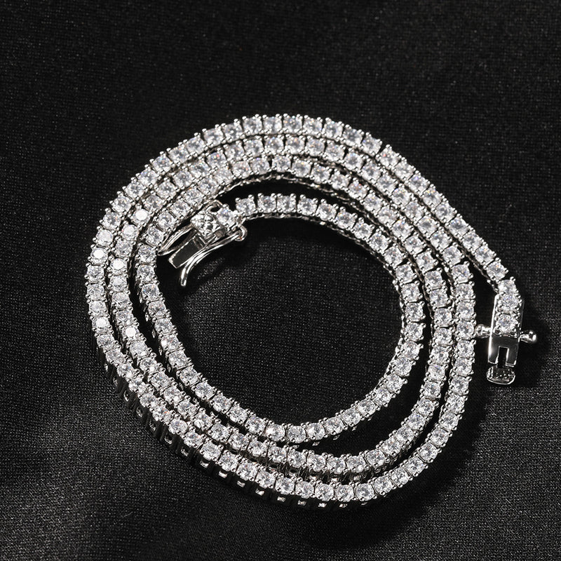 Chains 2mm Copper with AAA Zircon Tennis Chain Necklace St. Valentine's Spectrum