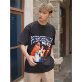 Basket Ball Star T Shirt Cotton Short Sleeve Loose round Neck Retro Heavy T-shirt for Men