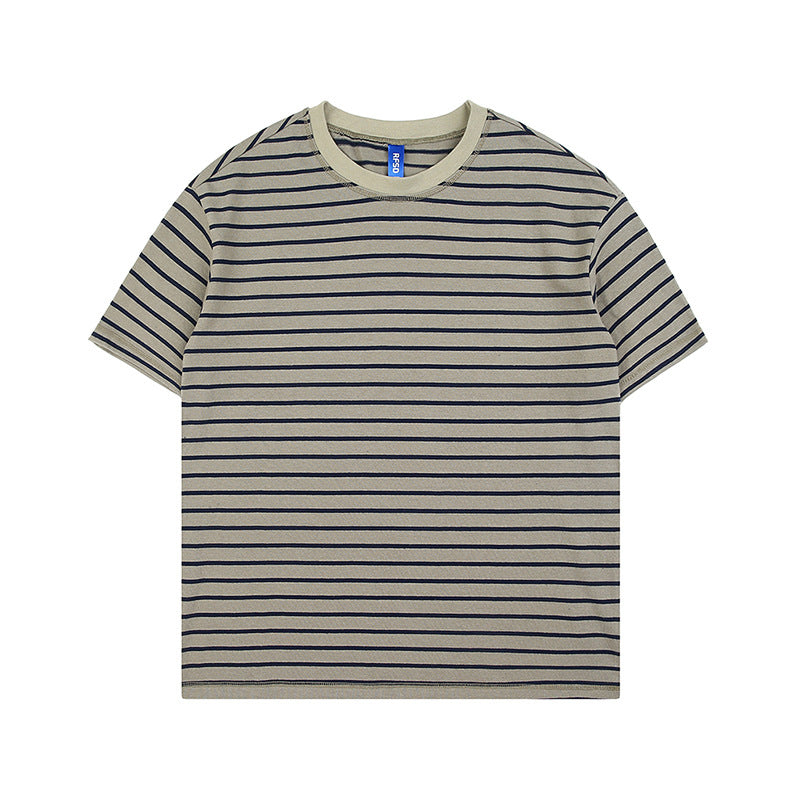Mariner Shirt Summer Cotton Fashion Brand Contrast Color Striped Long Sleeve T-shirt Men's Loose