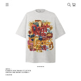 American vintage street T-shirt cotton men's summer loose