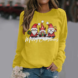 Women's Hoodies Fashion Merry Christmas Print Pullovers Long