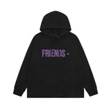 Vlone Hoodie autumn and winter purple big V letter hooded sweater