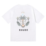 Rhude T Shirt Micro Standard Island Coconut Tree Print Short Sleeve T-Shirt