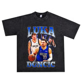 Basket Ball Star T Shirt Luka Donchevie Short Sleeve Printed Cotton T-shirt Retro Loose