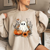 Fashion Halloween Ghost Pumpkin Print Round Neck