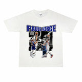 Basket Ball Star T Shirt Basketball Paul George Washed Distressed Printed T-Shirt Vintage Cotton Short Sleeve