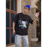 Film Star T Shirt Movie Spirit Doll Contract Pure Cotton Loose Nostalgic Short Sleeve Trendy Heavy T-shirt for Men