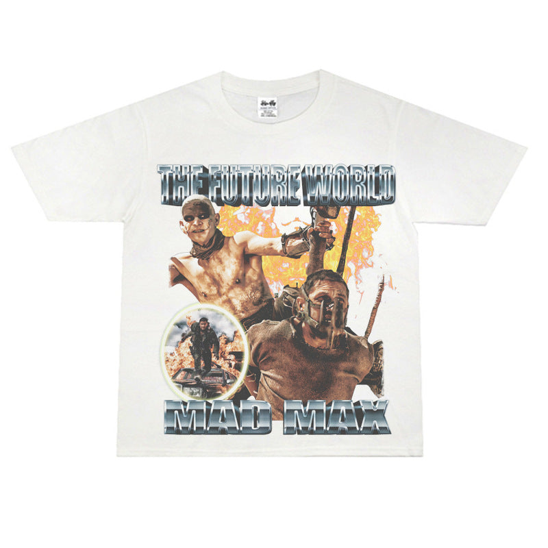 Film Star T Shirt European and American Classic Movie Crazy Max Loose Cotton American T-shirt