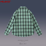 MIJKO Mens Jacket Unisex Plaid Jacket