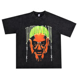 Film Star T Shirt Washed Old American Round Neck Loose T-Shirt Retro Short Sleeve
