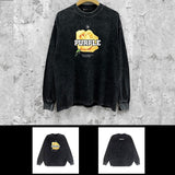 Purple Brand Distressed Long Sleeve Shirt Fashion Distressed Loose Long-sleeved Top