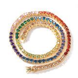 Chains 4mm Color Zircon Tennis Chain Hip Hop Royalty Spectrum