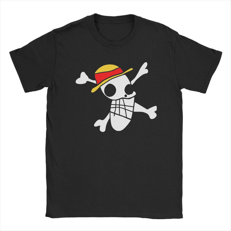 Men LUFFYS FLAG Ones Anime Pieces T Shirt  Cotton Clothing