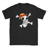 Men LUFFYS FLAG Ones Anime Pieces T Shirt  Cotton Clothing
