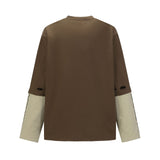 Unisex long-sleeved shirt autumretro color matching