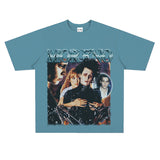 Film Star T Shirt Edward Short Sleeve Loose Retro American Street T-shirt Men and Women