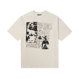 ERD T Shirts Cartoon Print Loose-Fitting Casual T-shirt Men