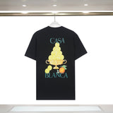 Casablanca T Shirts Autumn/Winter Painted Printed Short Sleeve T-Shirts