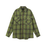 MIJKO Mens Jacket Loose Plaid Unisex Jacket