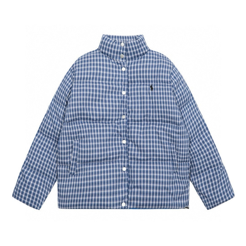 Ralph Lauren Coat Ralph Lauren Pony Embroidery Loose Thermal Plaid Down Jacket