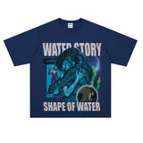 Film Star T Shirt Loose American Retro Street Cotton Personalized T-shirt for Men and Women