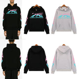 Mens trendy Hoodie gradual change color print hoodie fall loose sweater