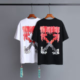 Off Whtie T Shirts Dissolved Arrow Men And Women Same Style Fashion Brand Short Sleeve