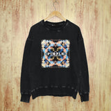 Purple Brand Distressed Sweatshirt Retro Vintage Crew Neck Sweater