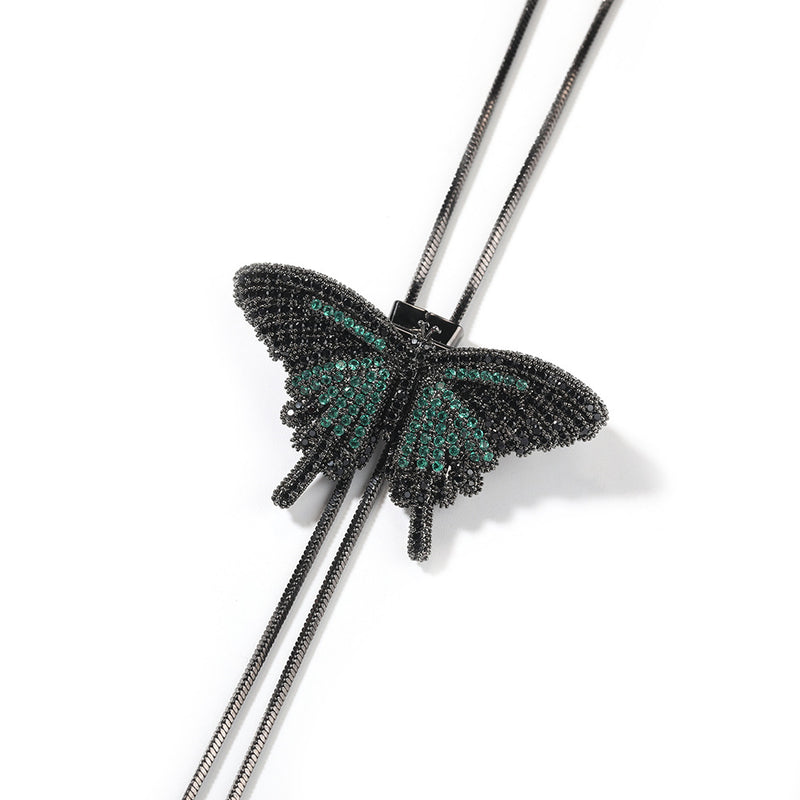 Chains Mini Butterfly Hip Hop Niche Copper Set 5A Zircon Spectrum Animal