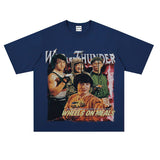 Film Star T Shirt Short Sleeve Retro American Street T-shirt for Men and Women
