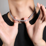 Chains Rectangular Zircon Necklace INS Personalized Simple Tennis Chain Spectrum St. Valentine's