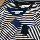 Mariner Shirt Horizontal Striped American Retro Sports T-shirt Men's Long Sleeve Spring and Autumn Navy-Striped Shirt