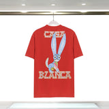 Casablanca T Shirts Fashion Casual Crew Neck Animated Bunny Print Tee